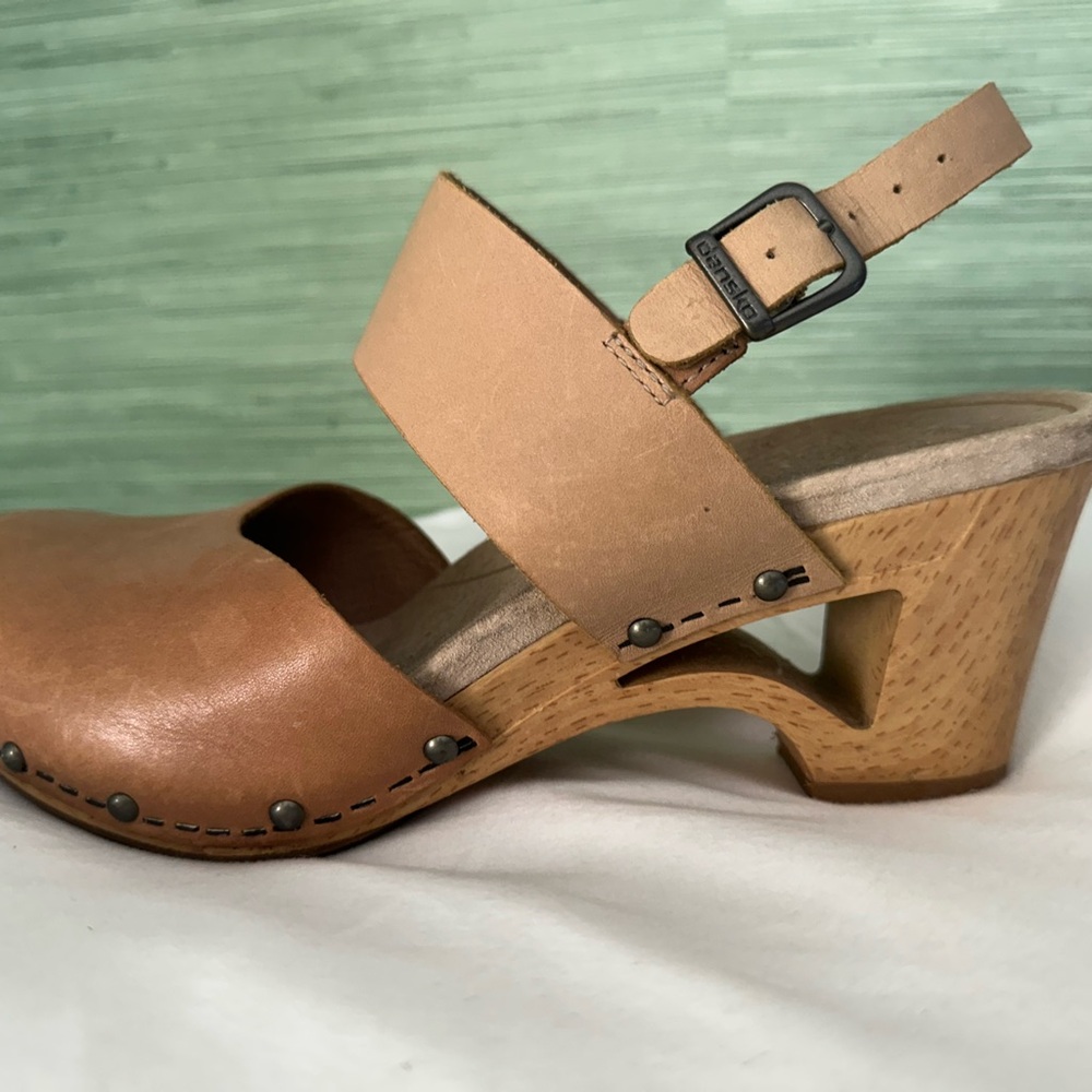 Dansko Tan Leather Clog Mule - Picture 4 of 10
